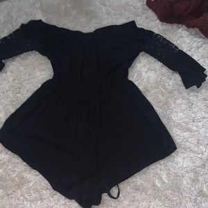 black off the shoulder romper